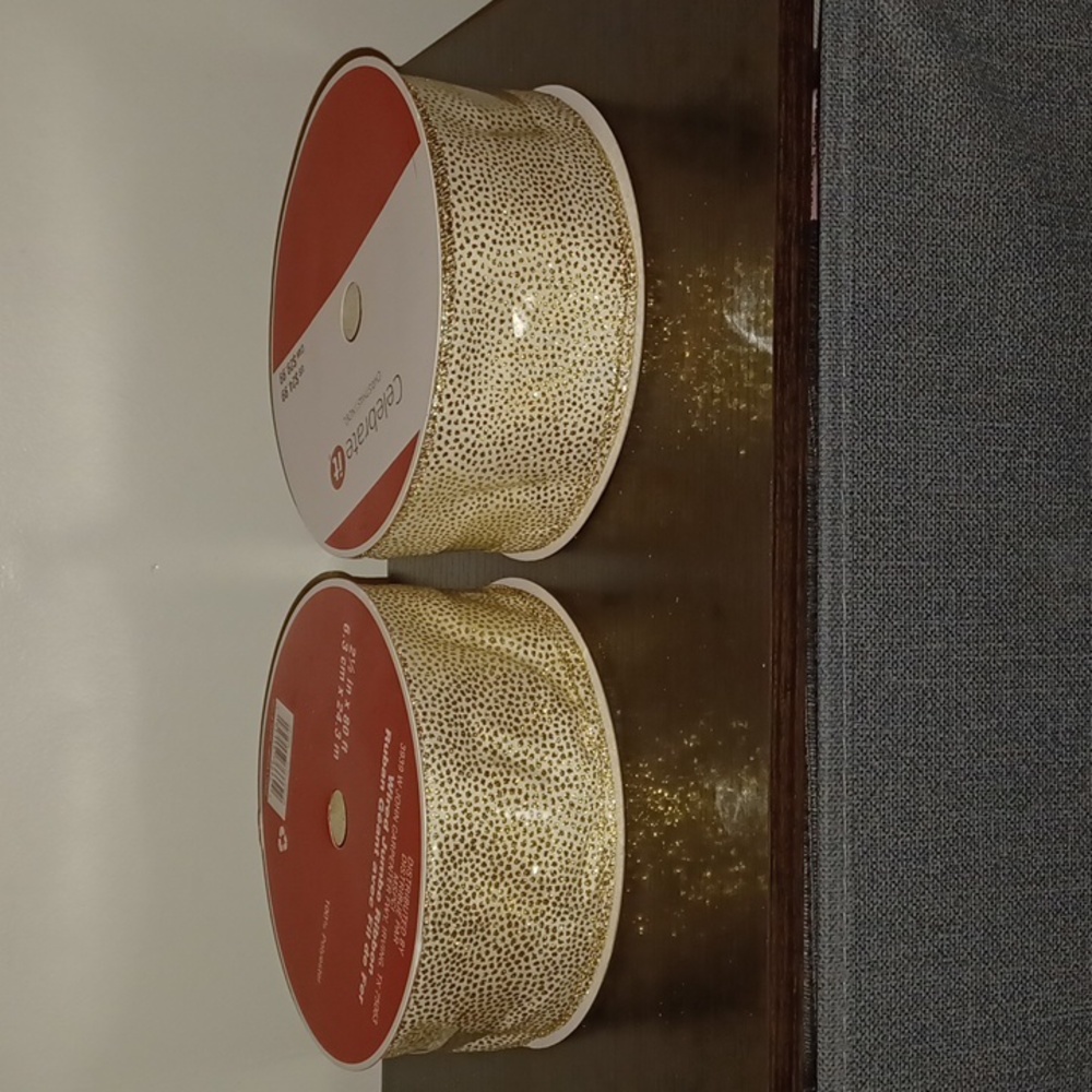 Christmas Wired Jumbo Ribbon 2 pack